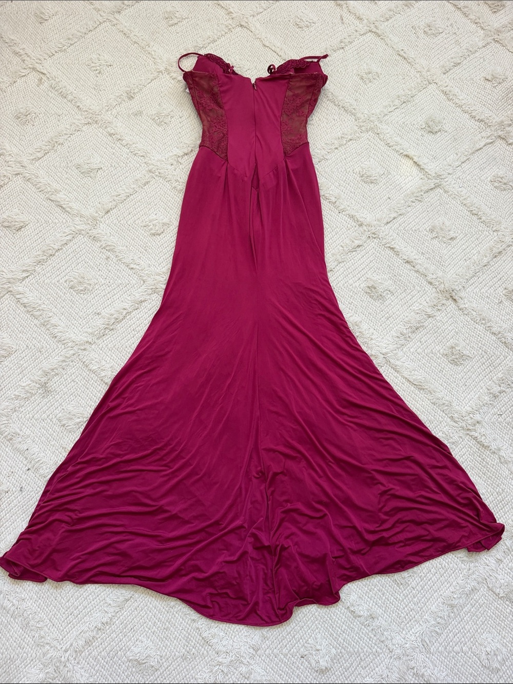 House Of CB Sabrine Wine Lace Trim Maxi Dress + Corset - Picture 8 of 11